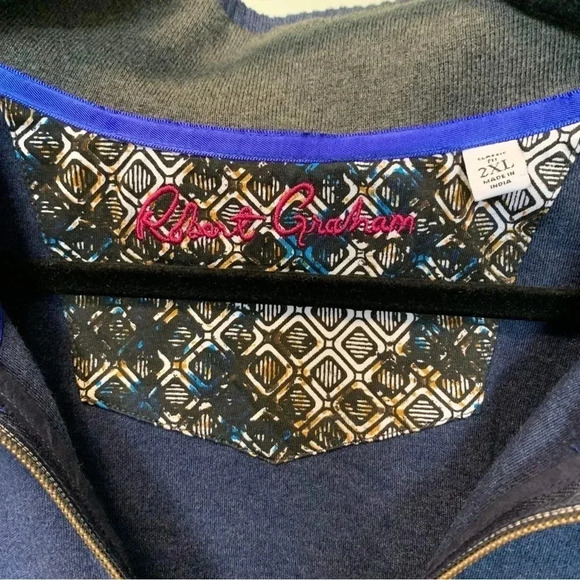Robert Graham  navy quarter zip sweater - Picture 2 of 5
